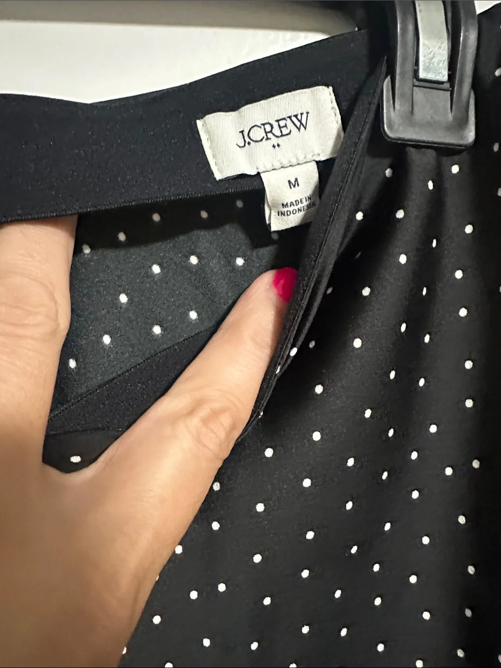 J.Crew Polka Dot Lace Trim Midi Skirt NWT | Black & White | Size Medium